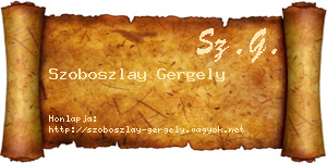 Szoboszlay Gergely névjegykártya