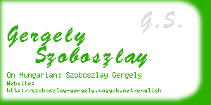 gergely szoboszlay business card